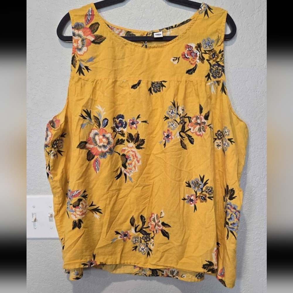 Yellow Floral Tank - XXL